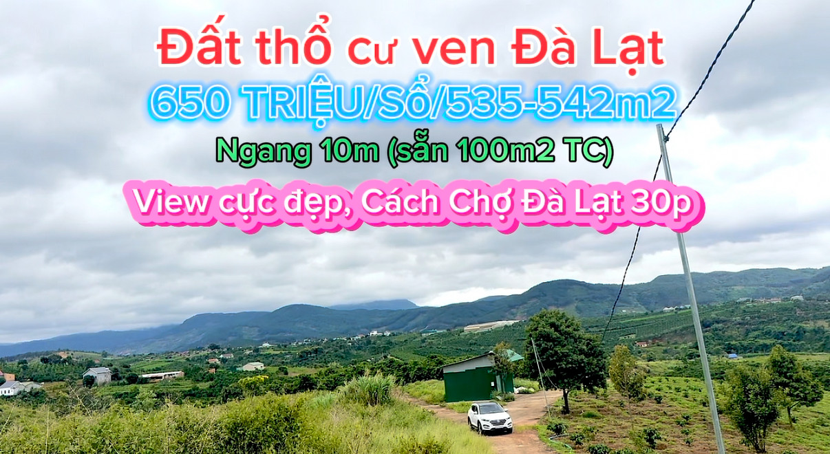 View đẹp giá rẻ có thổ cư 6
750/552m2(100m2 TC) ngang 10m☎️0938.60.9098