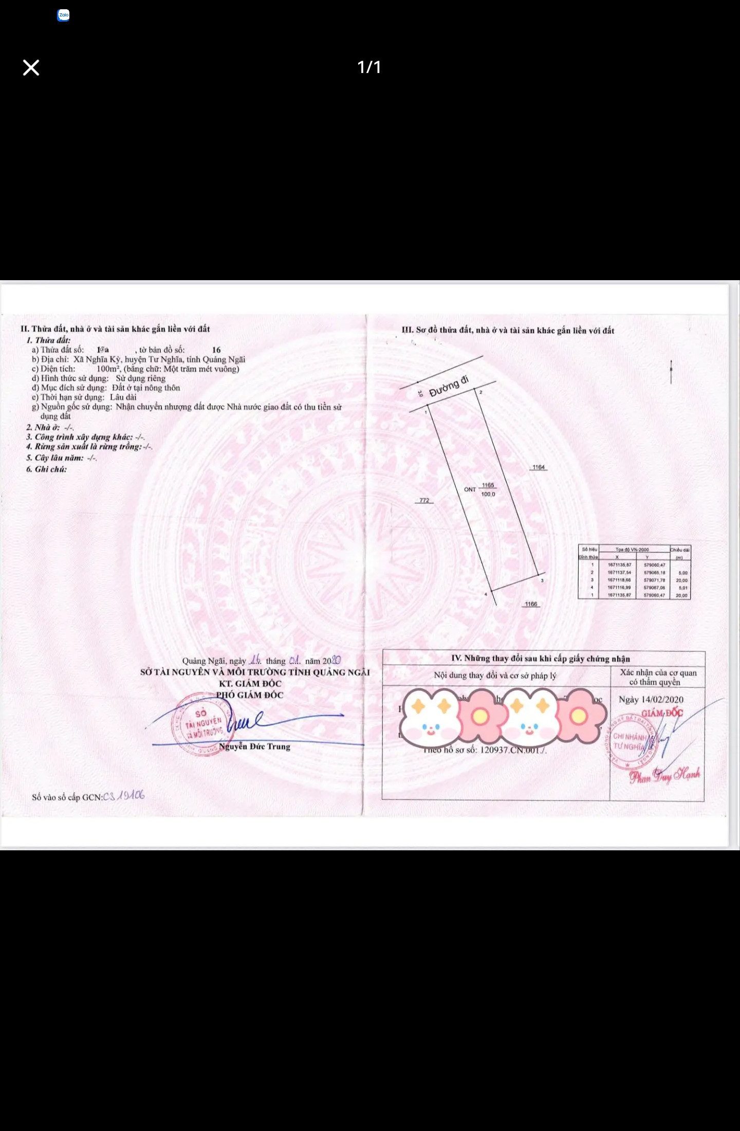Bán đất 100m² full thổ cư ngang 5m giá 325 triệu tại Xã Nghĩa Giang