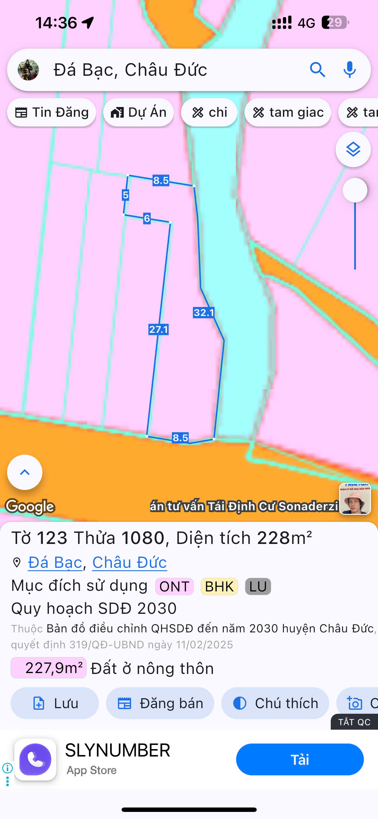 Bán đất 228,0m², Ngang 8,5m, Giá 679 triệu, Xã Nghĩa Thành, Châu Đức
