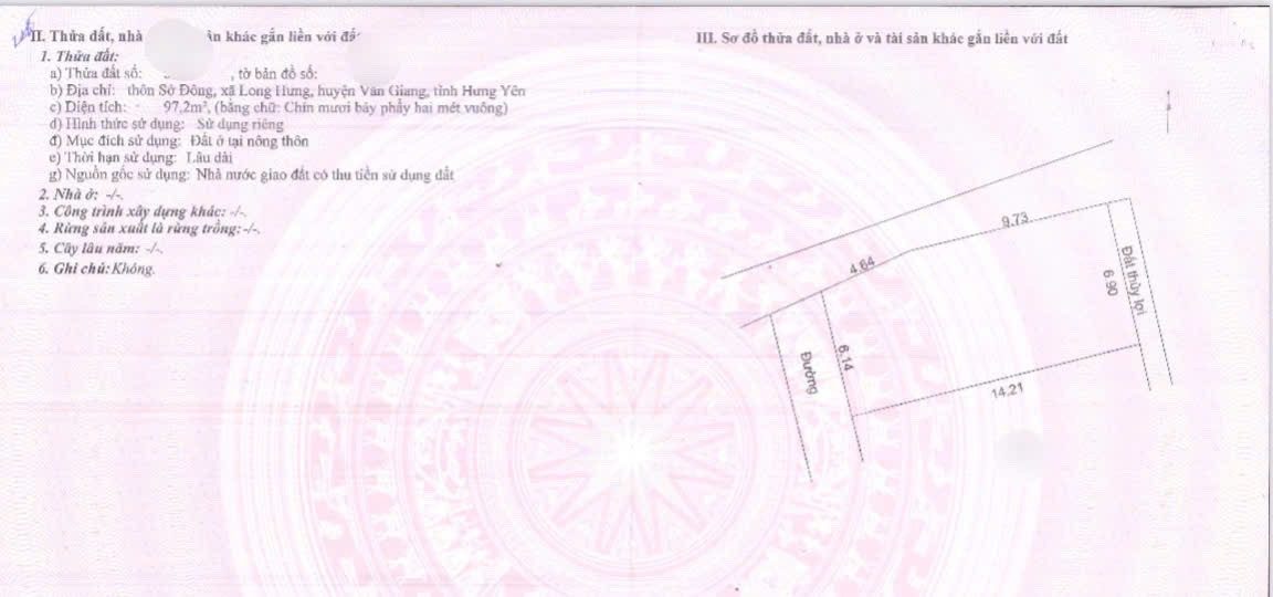Bán đất 97m² ngang 6,14m giá 7.96 tỷ Xã Nghĩa Trụ