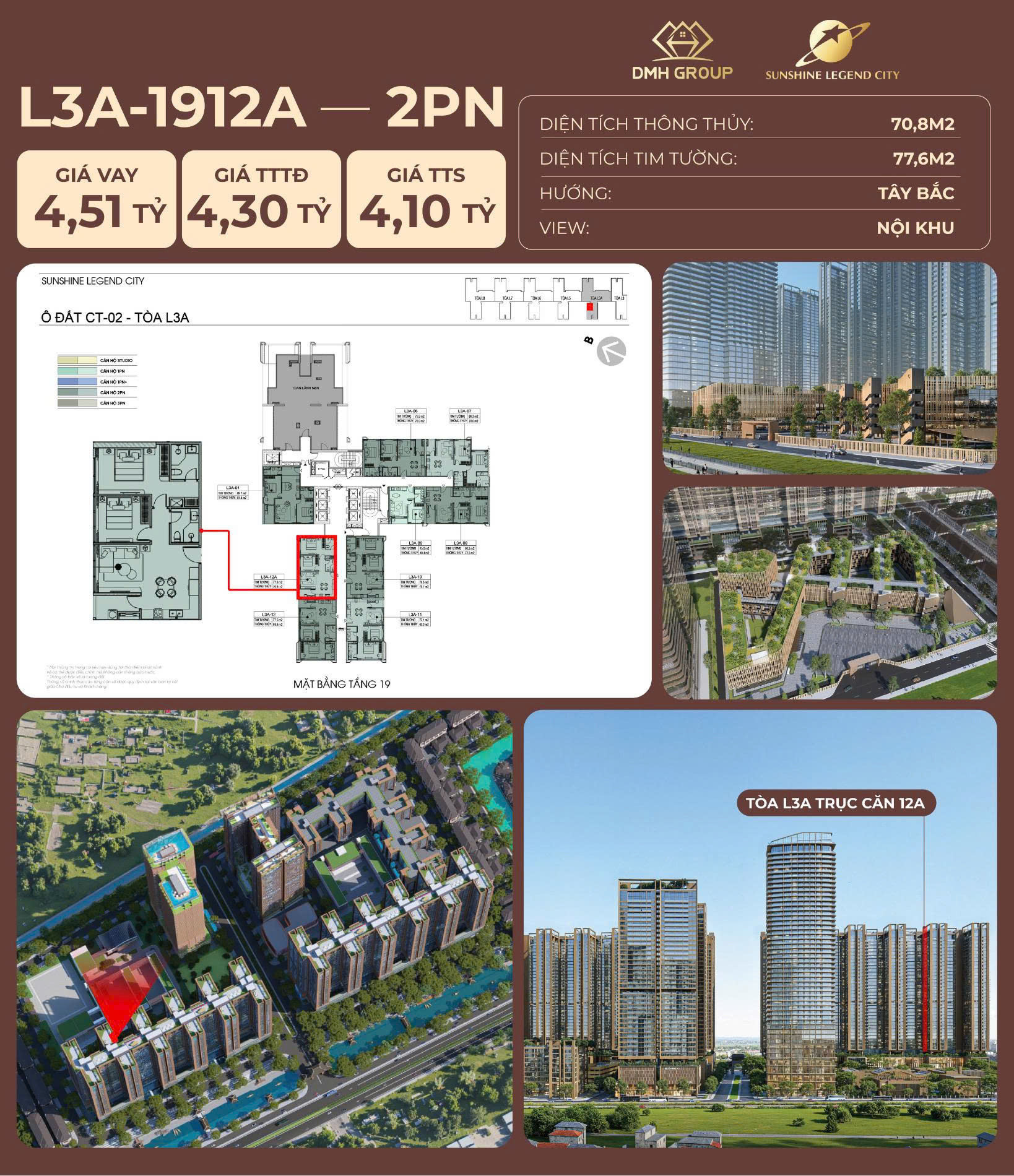1 căn duy nhất: 2 ngủ 71m2 giá chỉ 4.1 tỷ, Tặng 3 chỉ vàng, chiết khấu lên tới 10%