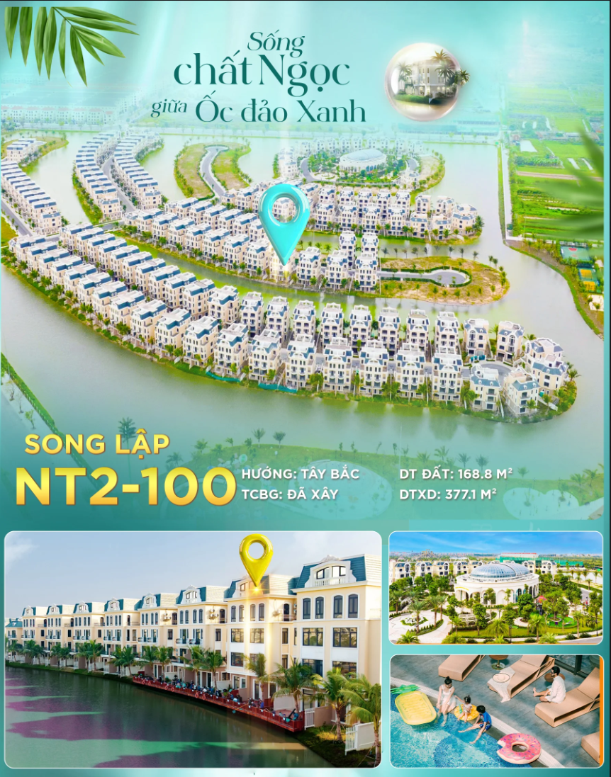 🌿 Song lập Tây Bắc 160m² – Không gian sống xanh giữa lòng đại đô thị