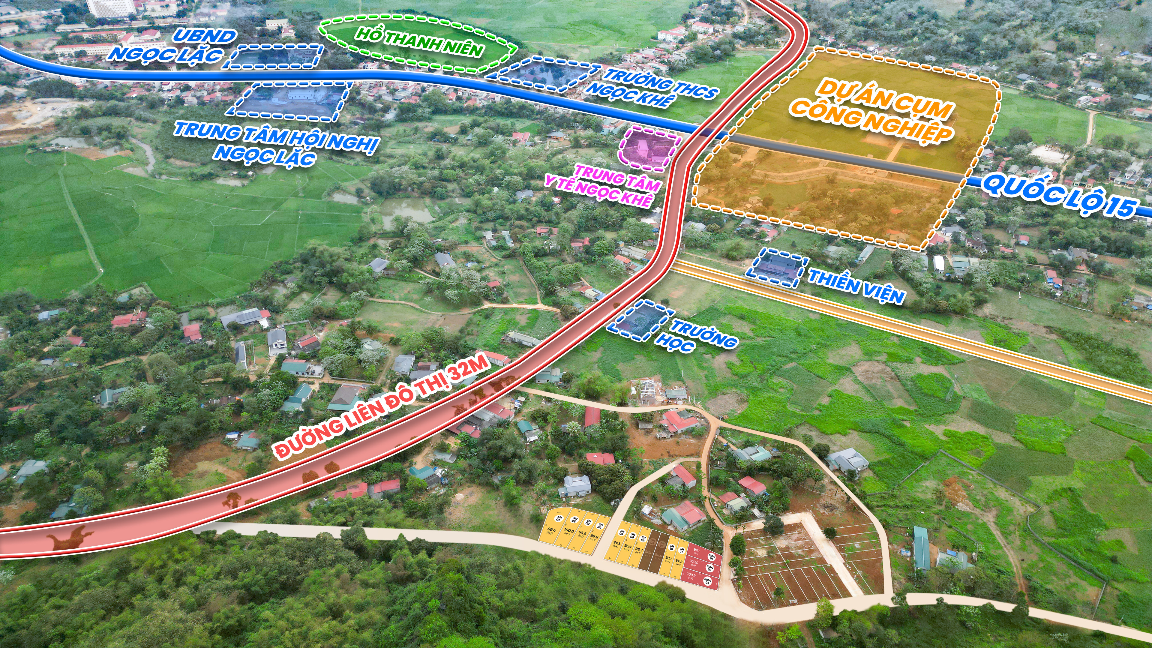 Bán đất 100m² ngang 20m giá 357.98 triệu Xã Ngọc Lặc