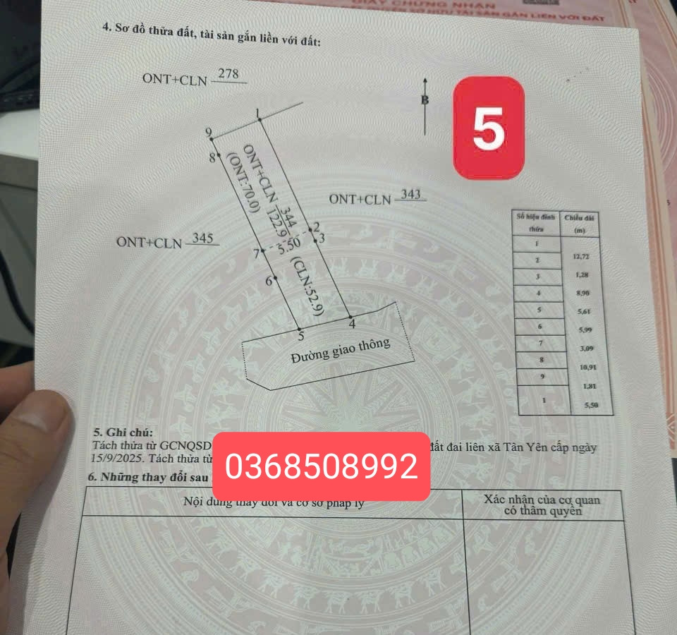 Bán đất 123m² ngang 5,6m giá 720 triệu Xã Ngọc Thiện