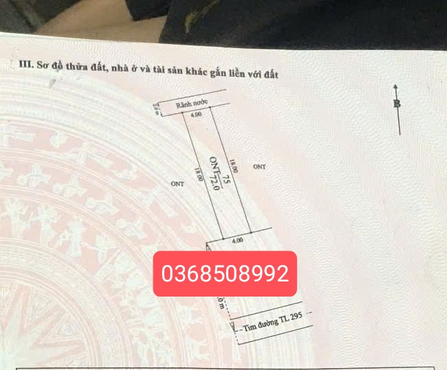 Bán đất 72m² ngang 4m giá 2.3 tỷ Xã Ngọc Thiện