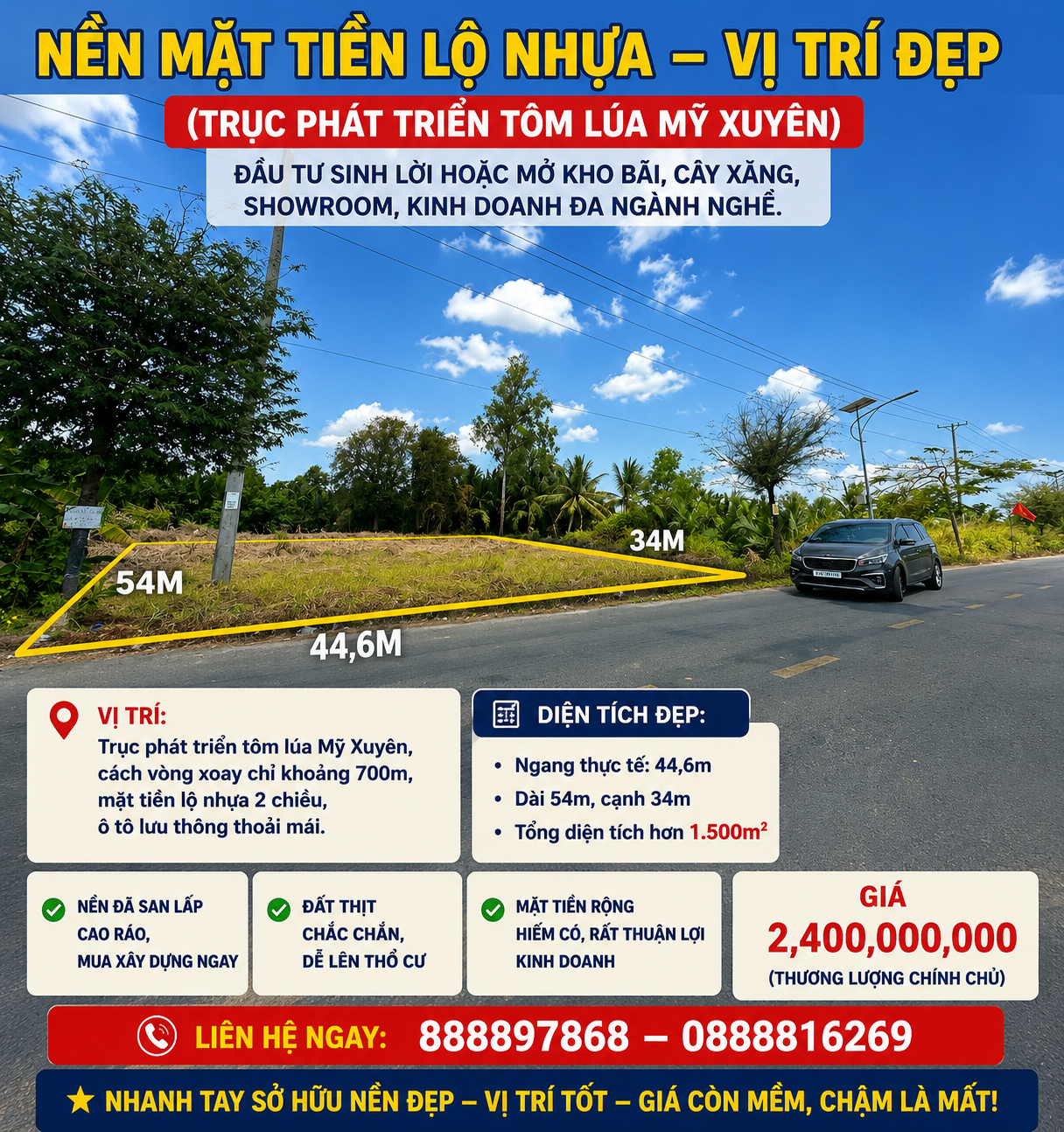 Nền đẹp mặt tiền 40m - Mỹ Xuyên Sóc Trăng