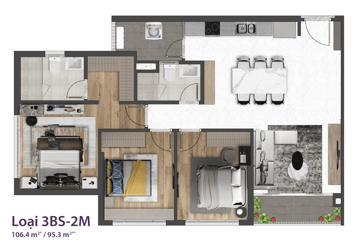 Bán Căn hộ chung cư 105m² giá 7.25 tỷ tại Xã Nhà Bè TP. Hồ Chí Minh