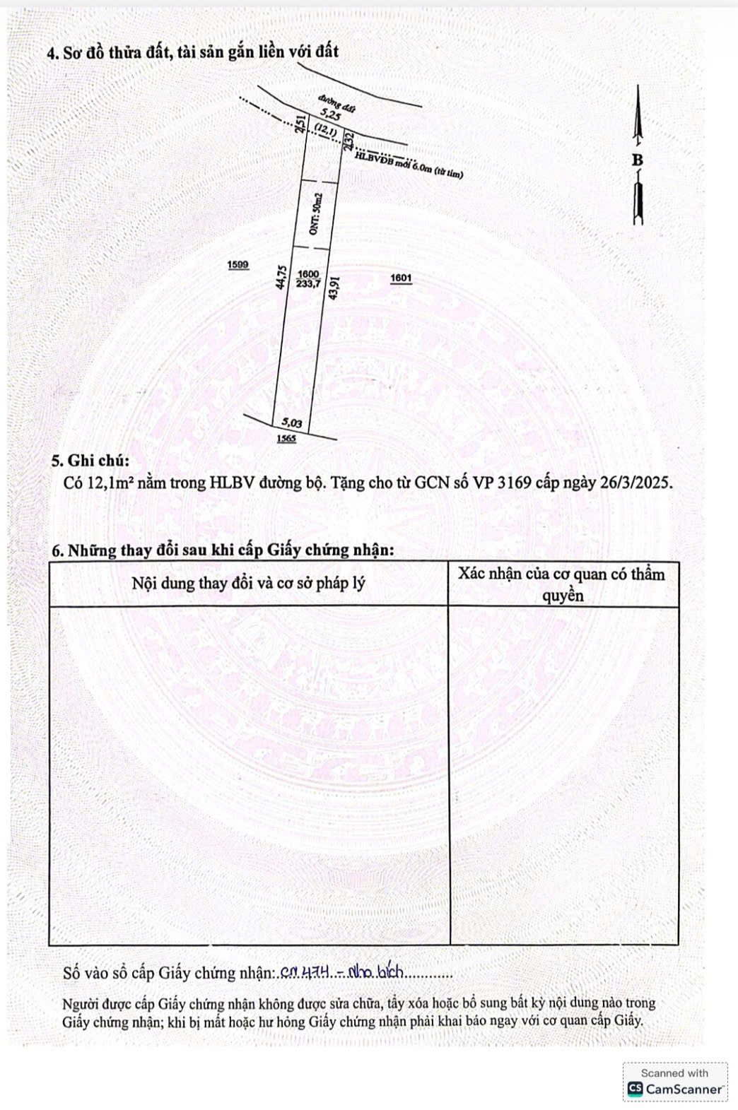 Bán đất 234m² có sẵn 50m² thổ cư ngang 5m giá 600 triệu tại Xã Nha Bích