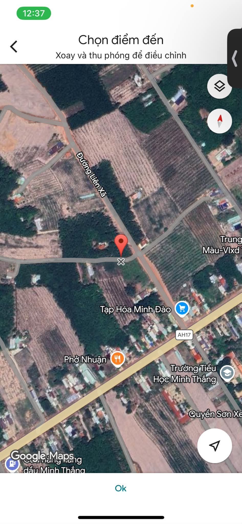 Bán đất 220m² có sẵn 100m² thổ cư ngang 5m giá 415 triệu nhánh ql14 và trường TH