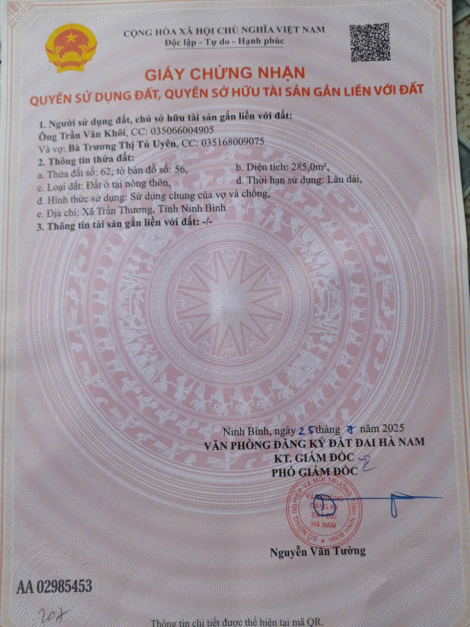 BÁN NHANH LÔ ĐẤT ĐẦU TƯ LÀ SINH LỜI khu công nghệ cao huyện Lý Nhân Hà Nam tỉnh Ninh Bình