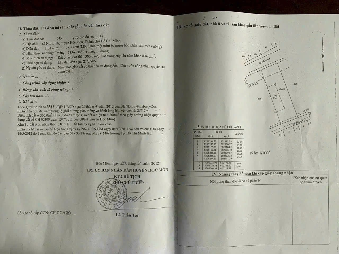Bán đất mặt tiền đường NB16 diện tích 3330m2  giá chỉ 20.42 triệu/m2