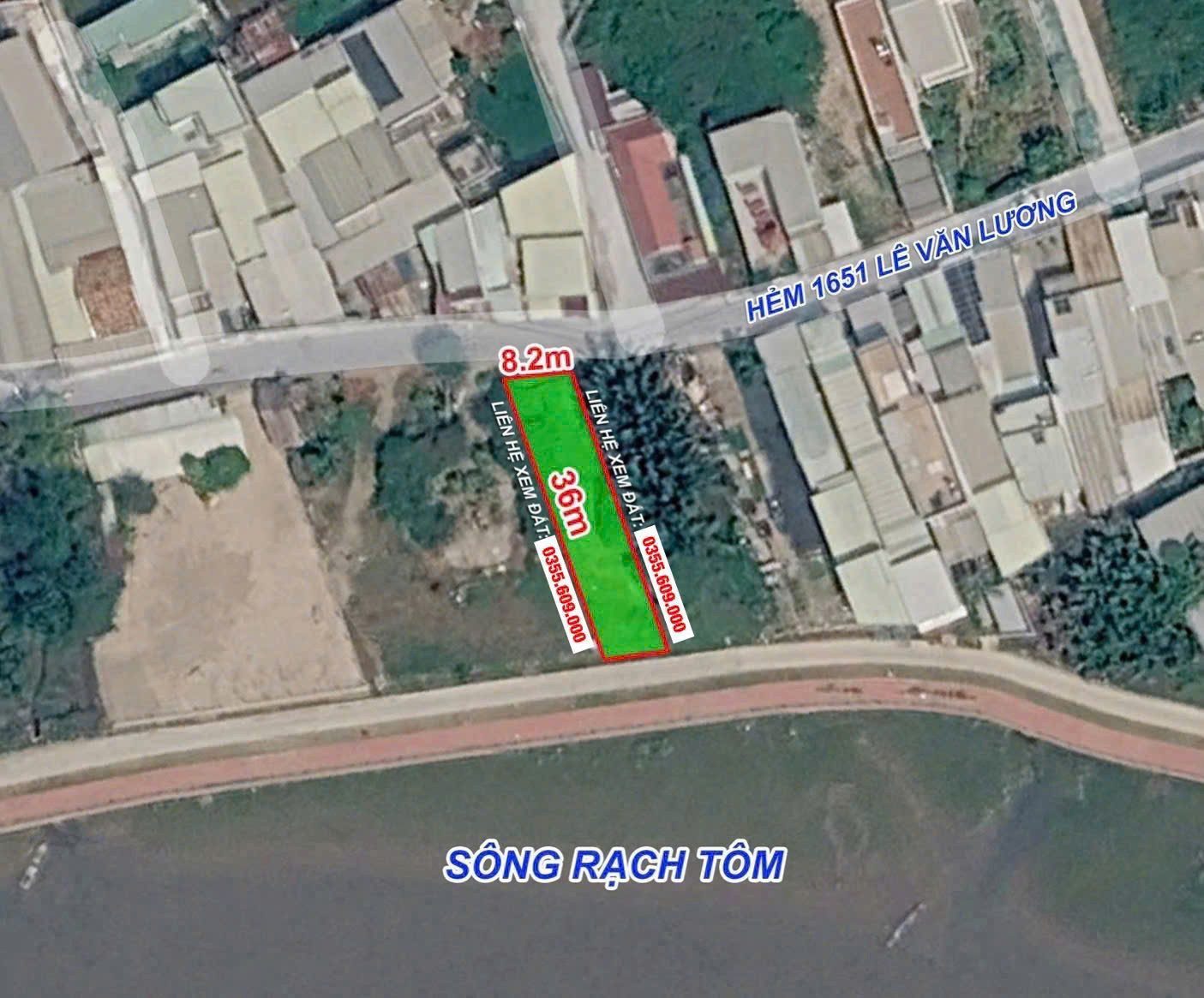 SIÊU HIẾM - ĐẤT ĐƯỜNG LÊ VĂN LƯƠNG - SAU VIEW SÔNG CỰC CHILL 👉 GIÁ 6.7 TỶ • DT: 8.2m x 36m = 288m2 (có 135m2 đất ở)