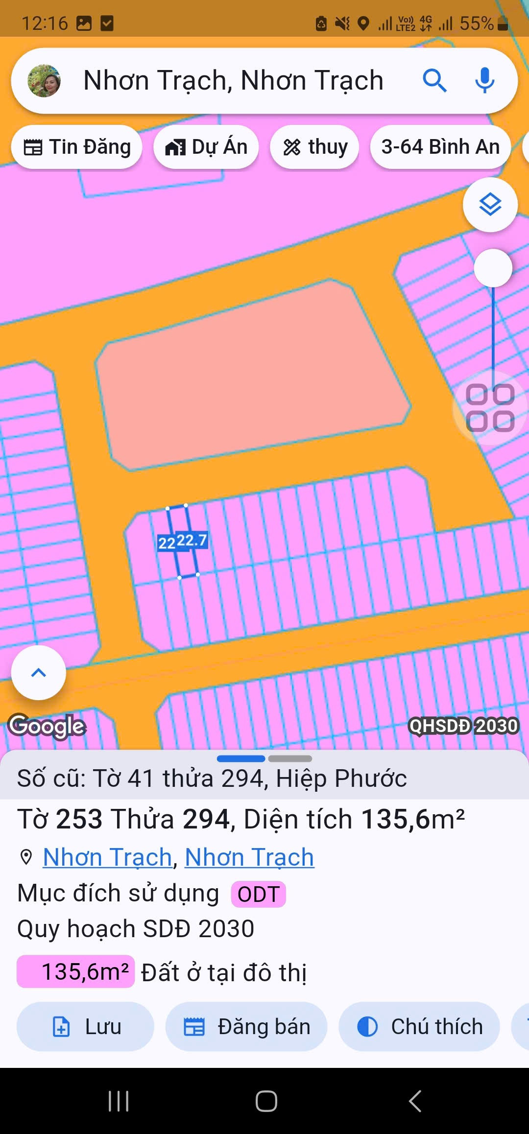 Bán nhà 135.5m² ngang 6m giá 7 tỷ Xã Nhơn Trạch