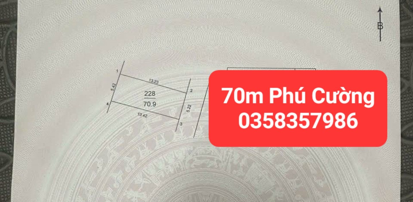 Bán đất 70m² full thổ cư ngang 5.42m giá 2.7 tỷ tại Xã Nội Bài