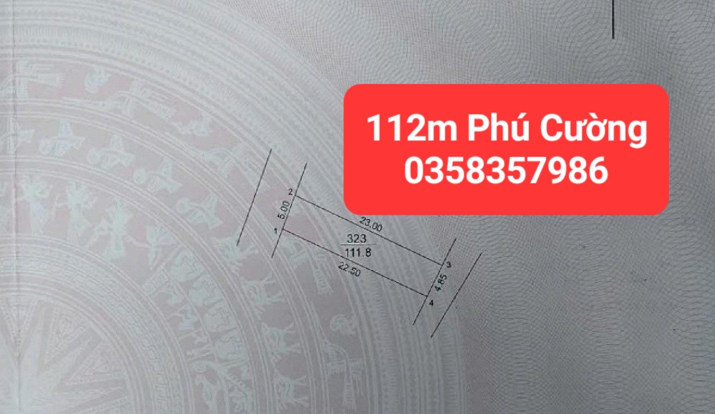 Bán đất 111.8m² full thổ cư ngang 5m giá 3.25 tỷ tại Xã Nội Bài
