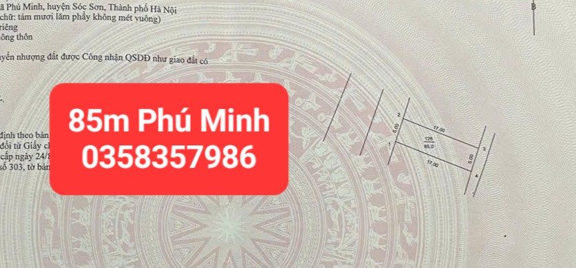 Bán đất 85m² full thổ cư ngang 5m giá 8.12 tỷ tại Xã Nội Bài