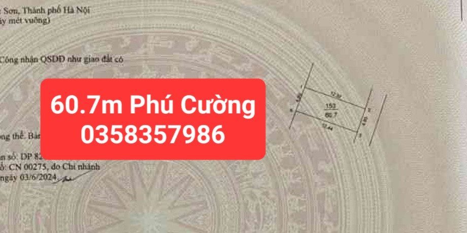 Bán Đất 60m² thổ cư 60m² giá 2.8 tỷ tại Xã Nội Bài Hà Nội