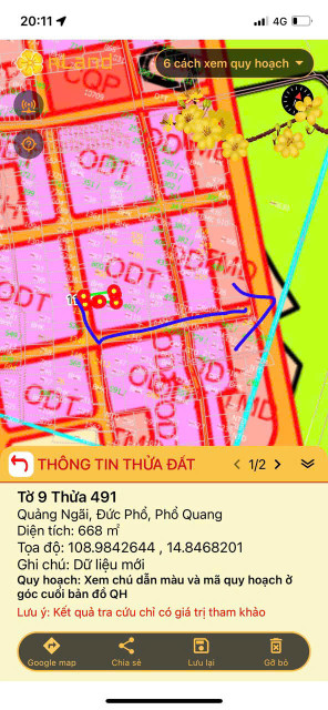 Bán đất 668m² ngang 11,2m giá  880 triệu tại Xã Phổ Quang Thị xã Đức Phổ