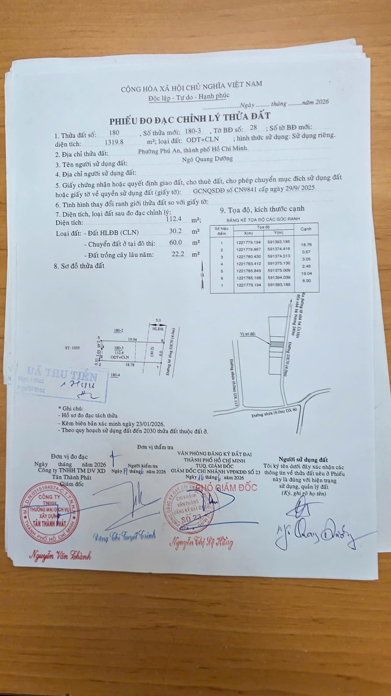 Đất Hàng f0 mới phân Phú An, TP HCM 6x20m giá đầu tư 950tr
