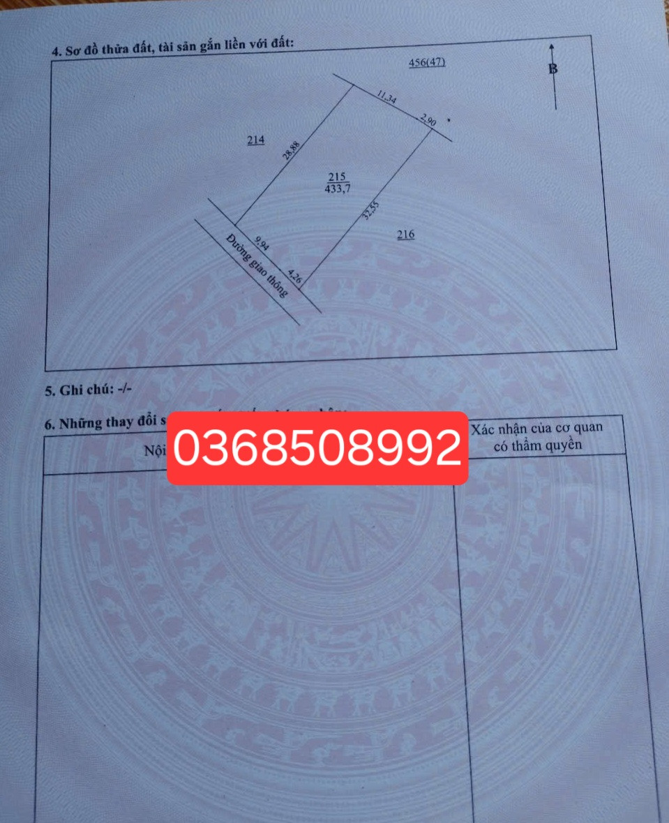 Bán đất 433,7m² ngang 14,2m giá 3.2 tỷ Xã Phú Bình