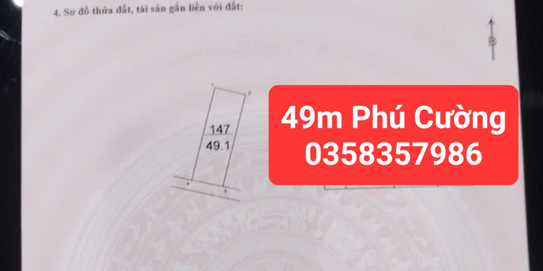 Bán đất Phú Cường DT 49m vuông,MT 4.5m
Giá bán 2 tỷ 100 triệu