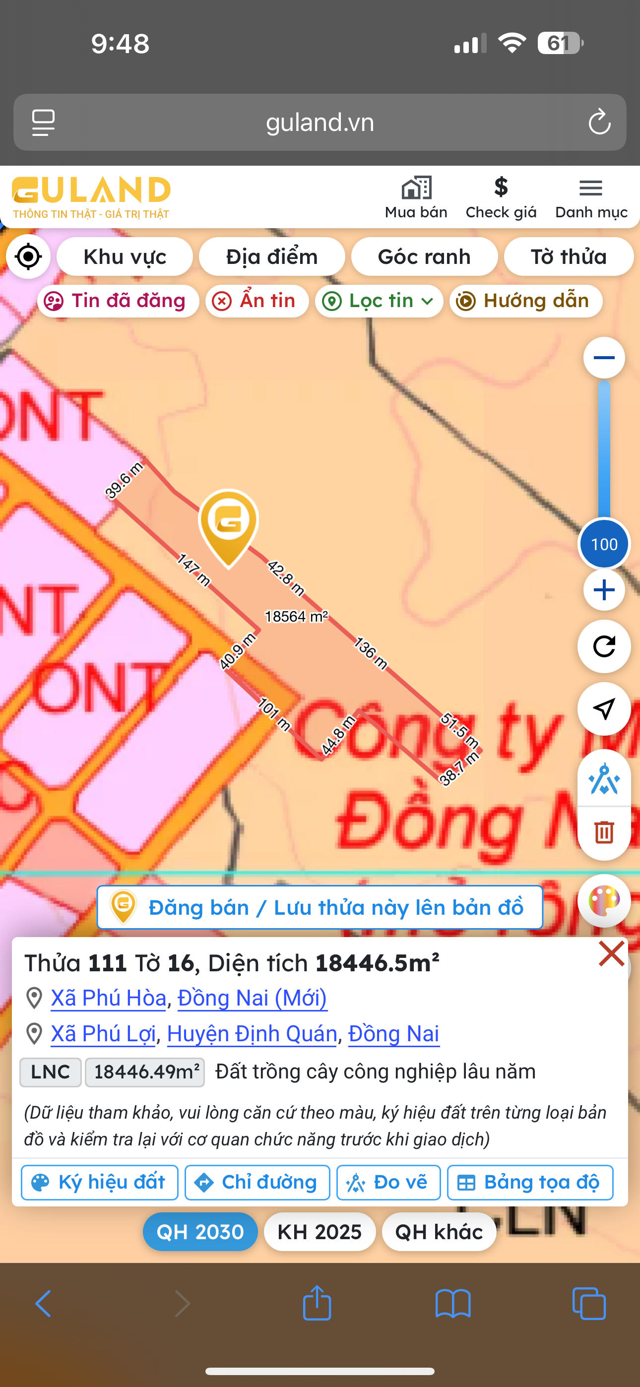 Bán đất 18446.5m² giá 20 tỷ Xã Phú Hòa
