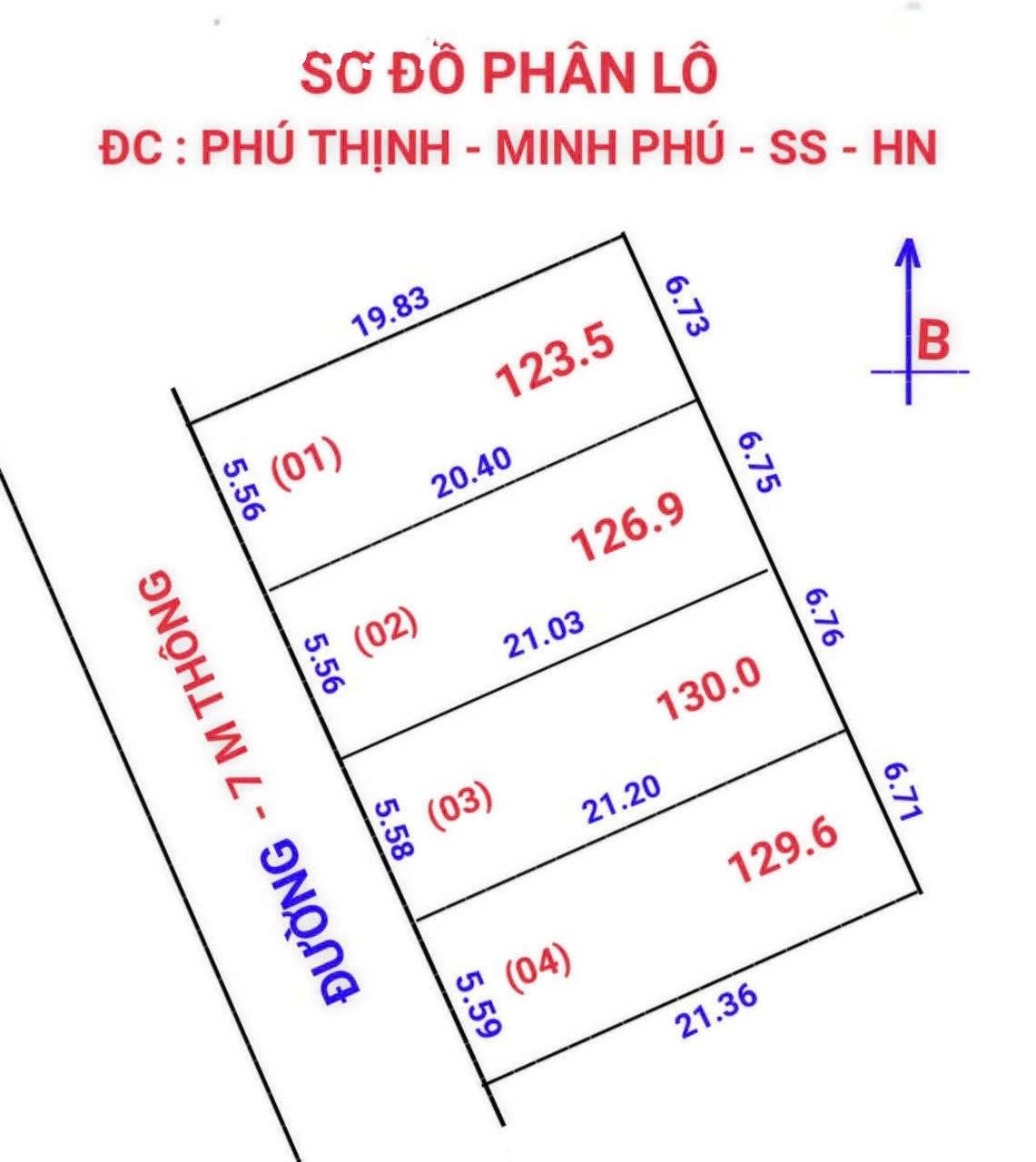 Bán đất đẹp tại Xã Phú Minh, Huyện Sóc Sơn, Hà Nội, DT 129.6m2, giá 26 triệu/m2