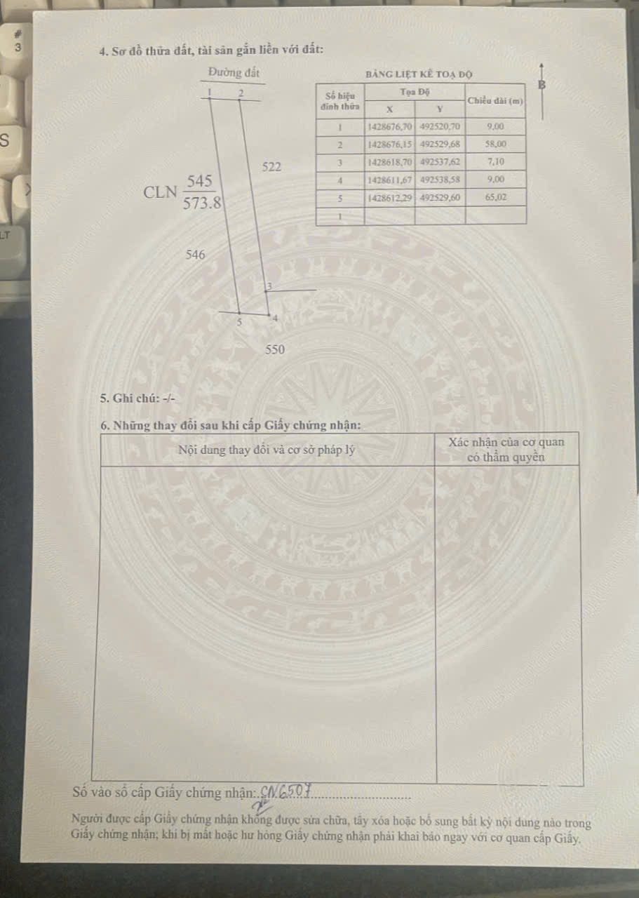 Bán đất 573.8m² ngang 9m giá 190 triệu tại Xã Phú Xuân