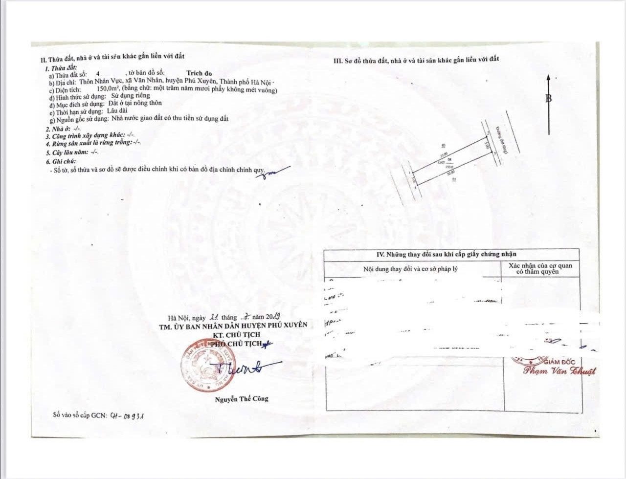 Bán đất 150m² full thổ cư ngang 5m giá 5.4 tỷ tại Xã Phú Xuyên