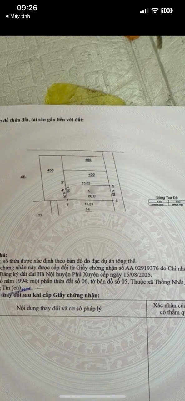 Bán đất 80m² full thổ cư ngang 5,39m giá 2.7 tỷ tại Xã Phú Xuyên- thôn bôk đầu thường tín cũ