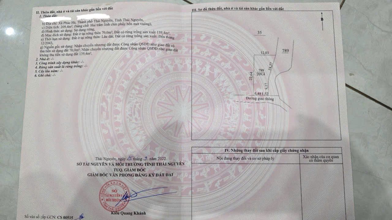 Bán đất vị trí đẹp, sổ đỏ chính chủ phường Quyết Thắng, TP Thái Nguyên