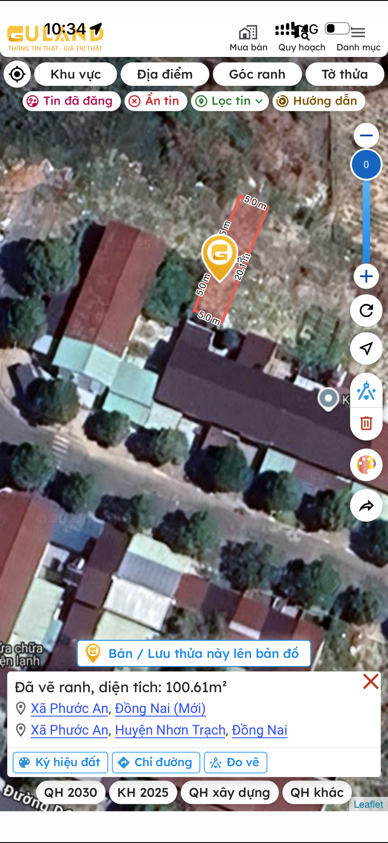 Bán đất 100m² ngang 5m giá 1.15 tỷ Xã Phước An
