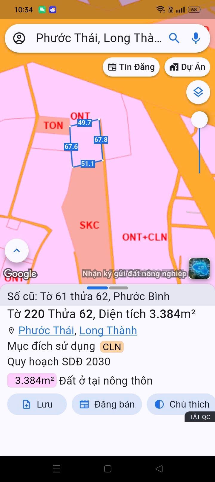 Bán 3384m2 phước bình