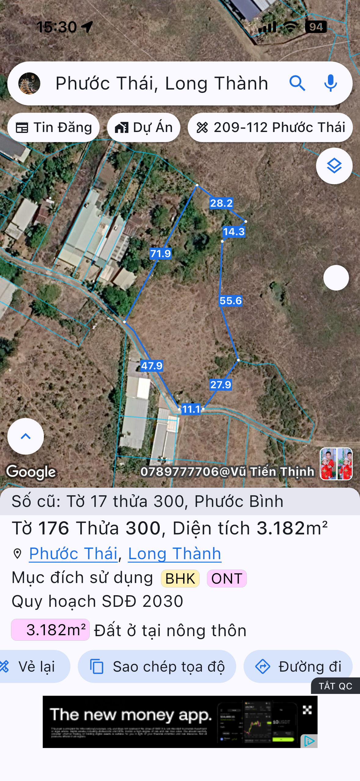 Bán Đất 3182m2 có sẵn 150 m2 thổ cư giá 6 tỷ tại Xã Phước Bình Huyện Long Thành Đồng Nai