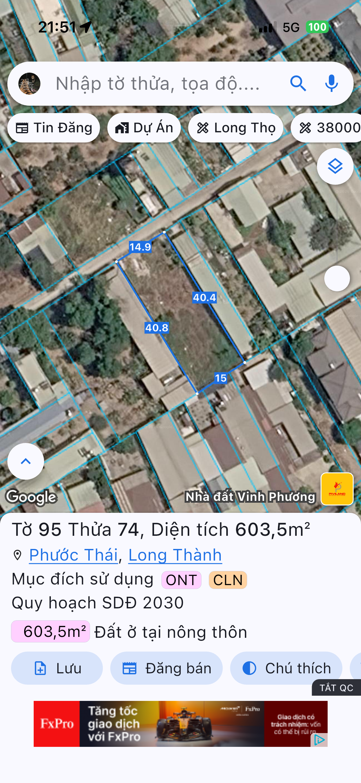 Bán 603m2 đất kDC -  Phước thái .Đồng Nai có 300 ont