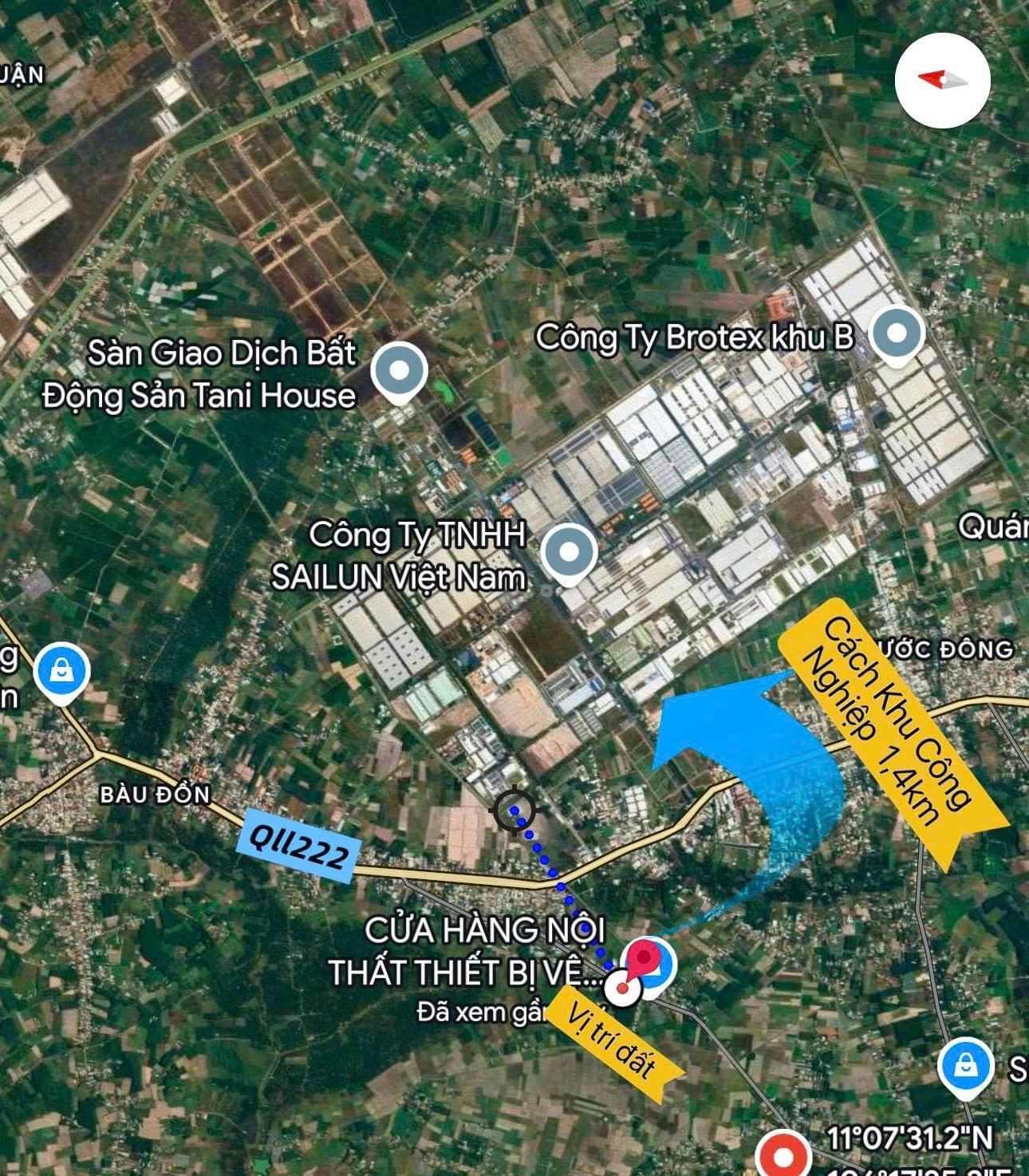 Bán đất 2190.6m² ngang 25m giá 1.18 tỷ Xã Phước Thạnh