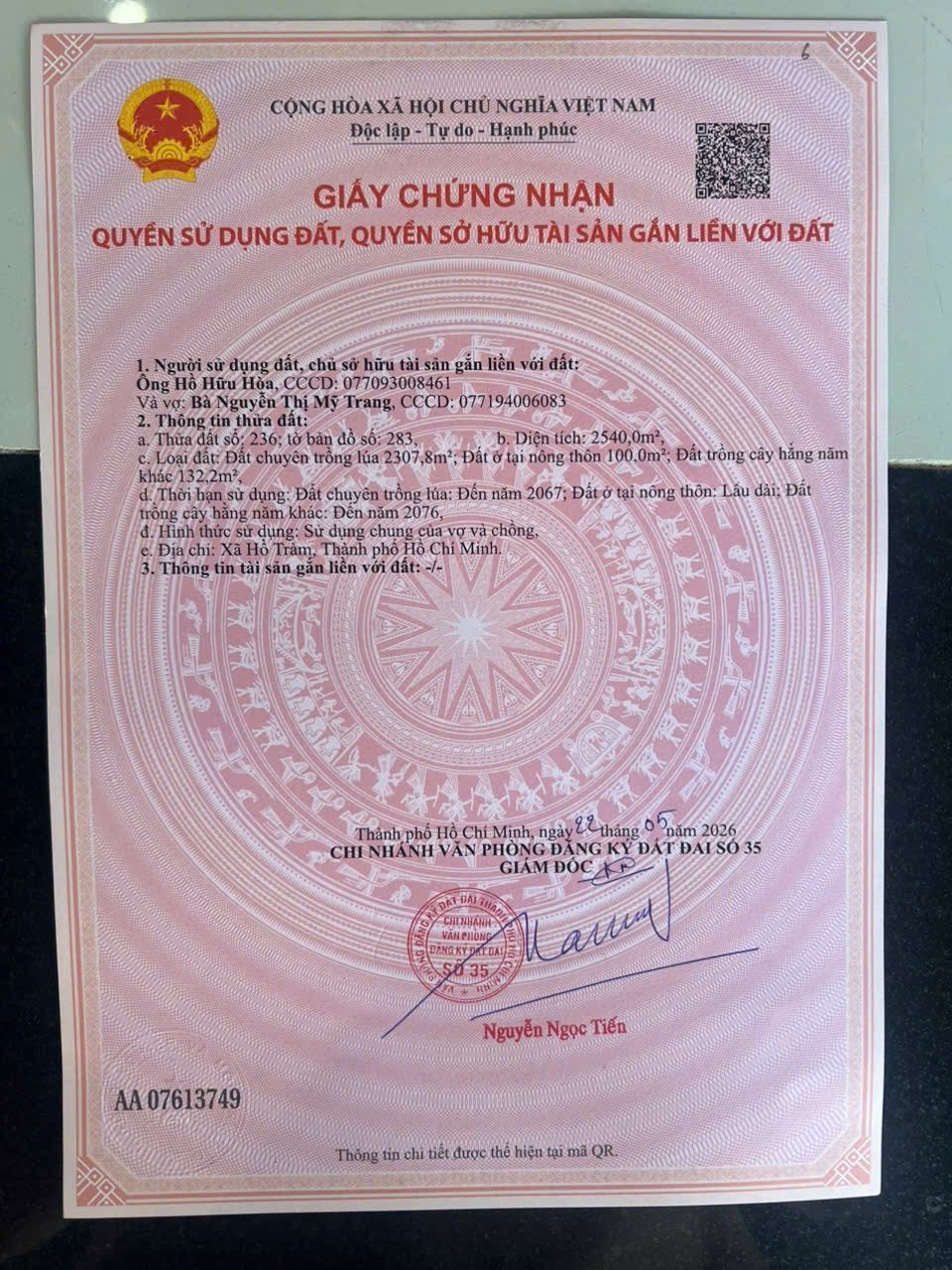 BÁN ĐẤT VƯỜN CÓ THỔ CƯ GÒ CÀ HỒ TRÀM HCM