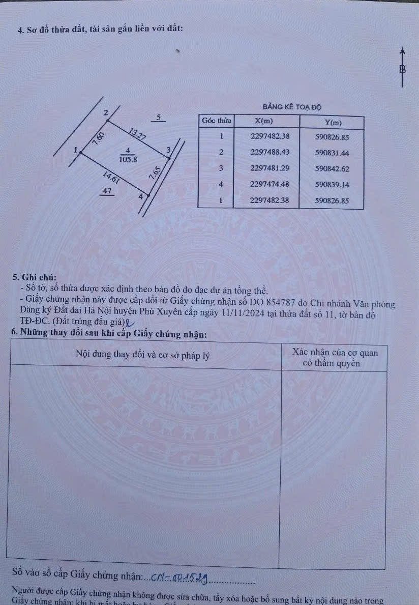 Bán đất 105.8m² full thổ cư ngang 7,6m giá 3.7 tỷ tại Xã Phượng Dực