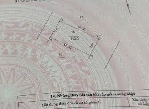 Bán đất 119m² full thổ cư ngang 7,91m giá 5.4 tỷ tại Xã Phượng Dực