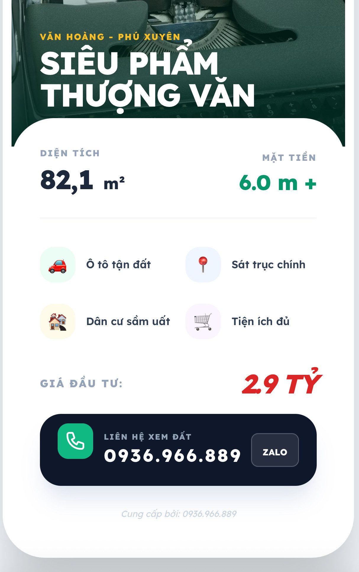 Bán đất 82,1m² lô góc  full thổ cư ngang 6m giá 2.9 tỷ tại Xã Phượng Dực văn hoàng