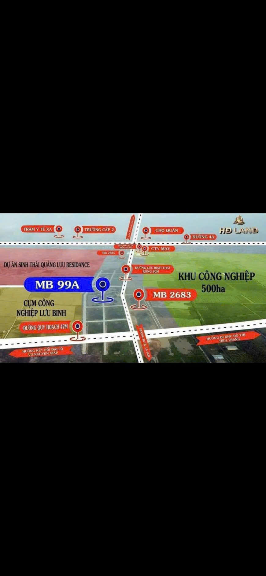 2 lô TDC ngay KCN Luu Binh gân 600 giá chỉ 3xtr/m2
