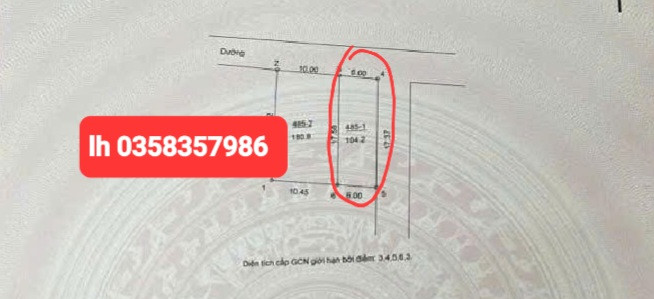Bán đất 104.2m² ngang 6m giá 5.25 tỷ Xã Quang Minh