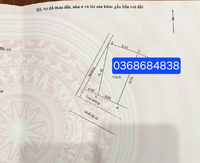 Bán đất 113m² ngang 6m giá 14.2 tỷ Xã Quang Minh