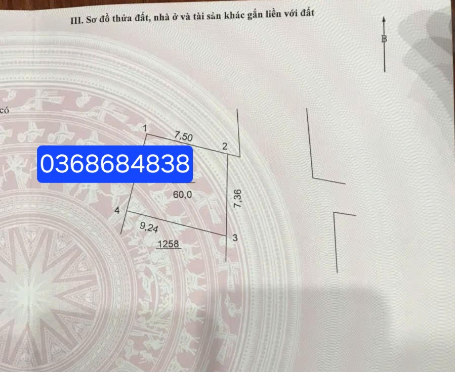 Bán đất 60m² ngang 7.4m giá 5 tỷ Xã Quang Minh