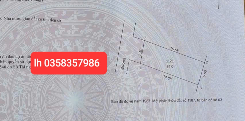 Bán đất 84m² full thổ cư ngang 5.6m giá 3.85 tỷ tại Xã Quang Minh