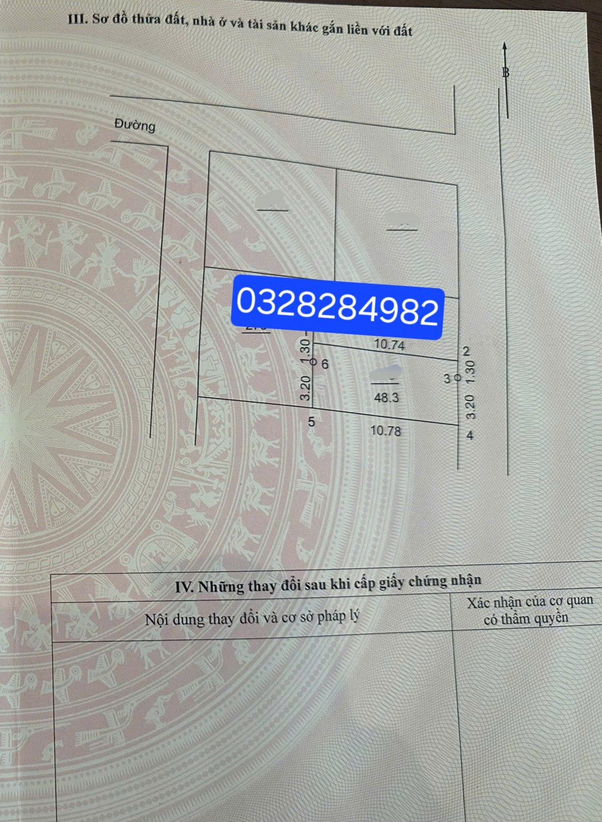 Bán đất 48.3m² full thổ cư ngang 4.5m giá 3 tỷ tại Xã Quang Minh