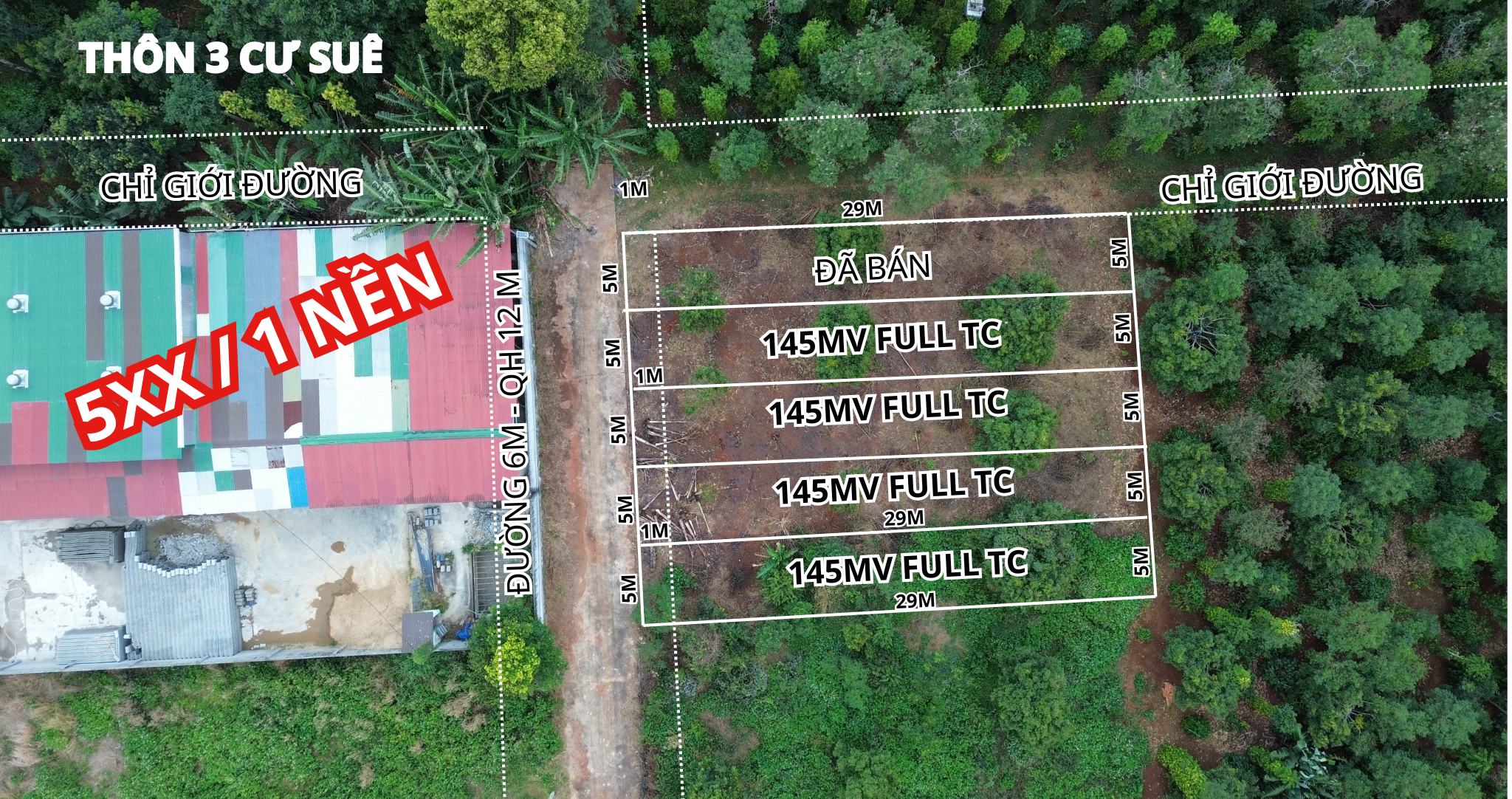 Bán đất thôn 3 Cư Suê 150.9m² có sẵn 145m² thổ cư ngang 5m giá 675 triệu tại Xã Quảng Phú