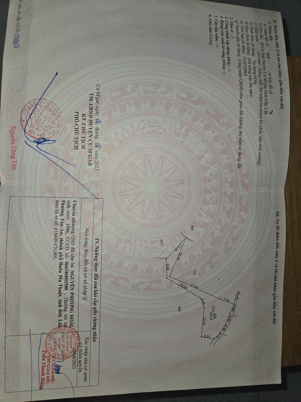 Xã Cư Suê, Cư M’gar diện. tích 2423,2m2 giá 2ty7