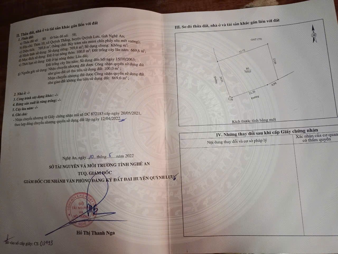 ĐẤT ĐẸP – GIÁ TỐT– CHÍNH CHỦ CẦN BÁN LÔ ĐẤT 2 MẶT TIỀN Tại Xã Quỳnh Thắng, Huyện Quỳnh Lưu, Nghệ An