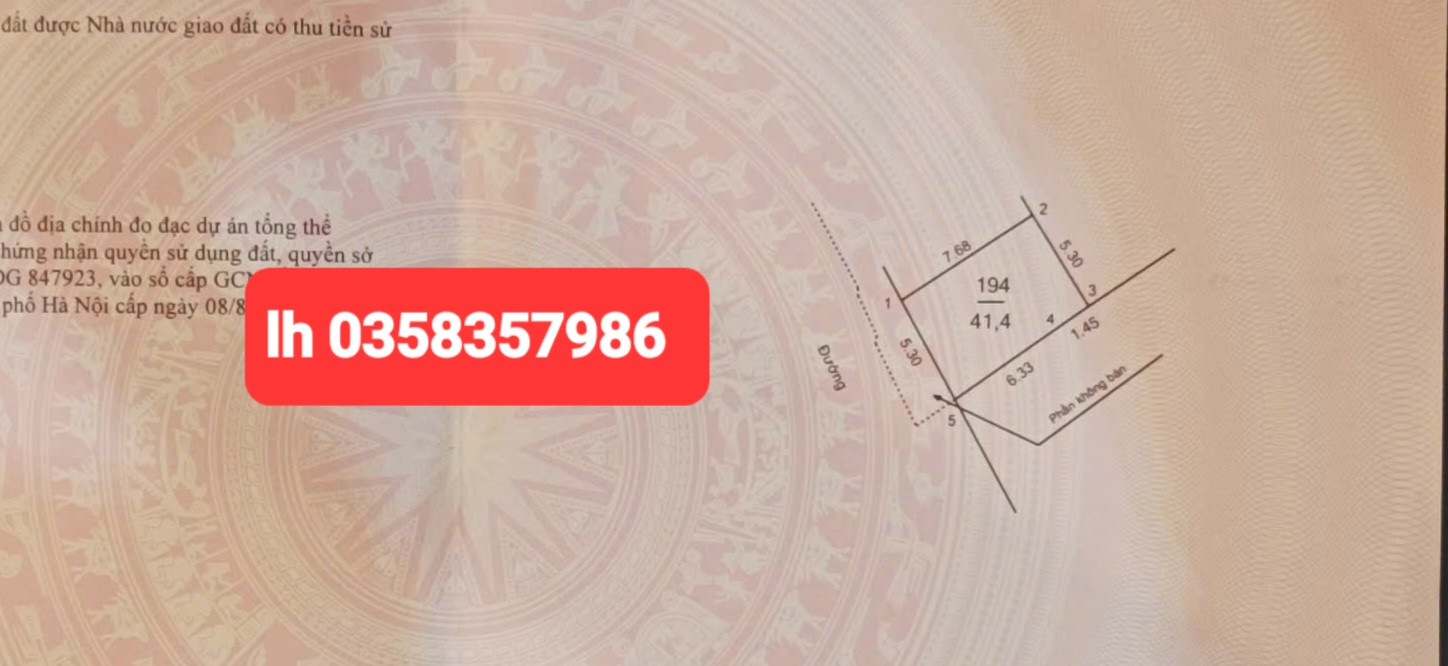 Bán nhà 41.4m² full thổ cư ngang 5.3m giá 2.63 tỷ tại Xã Sóc Sơn